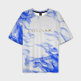 Мужская футболка oversize 3D с принтом Lostark flame blue в Петрозаводске,  |  | 