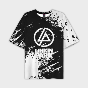 Мужская футболка oversize 3D с принтом Linkin park logo краски текстура ,  |  | 