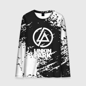 Мужской лонгслив 3D с принтом Linkin park logo краски текстура в Санкт-Петербурге, 100% полиэстер | длинные рукава, круглый вырез горловины, полуприлегающий силуэт | Тематика изображения на принте: 