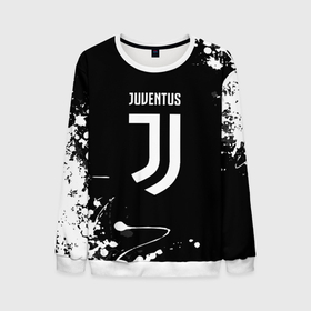 Мужской свитшот 3D с принтом Juventus краски белые в городе Новоалтайск, 100% полиэстер с мягким внутренним слоем | круглый вырез горловины, мягкая резинка на манжетах и поясе, свободная посадка по фигуре | Тематика изображения на принте: 