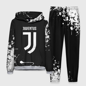 Мужской костюм с толстовкой 3D с принтом Juventus краски белые в городе Новоалтайск,  |  | Тематика изображения на принте: 