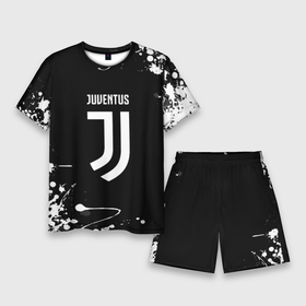 Мужской костюм с шортами 3D с принтом Juventus краски белые в городе Новоалтайск,  |  | Тематика изображения на принте: 