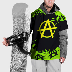 Накидка на куртку 3D с принтом Кислотный логотип анархия в Белгороде, 100% полиэстер |  | Тематика изображения на принте: 