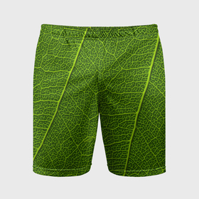 Мужские шорты спортивные с принтом Зеленый лист текстура в Санкт-Петербурге,  |  | 