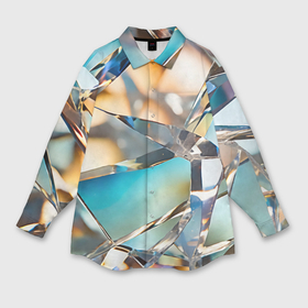 Мужская рубашка oversize 3D с принтом Грани стеклянного камня в Кировске,  |  | 