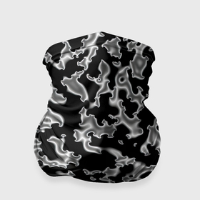 Бандана-труба 3D с принтом Капли жидкого металла   камуфляж на чёрном в Санкт-Петербурге, 100% полиэстер, ткань с особыми свойствами — Activecool | плотность 150‒180 г/м2; хорошо тянется, но сохраняет форму | 