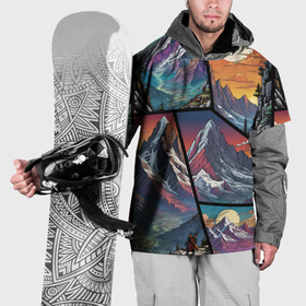 Накидка на куртку 3D с принтом Mountains art в Екатеринбурге, 100% полиэстер |  | 
