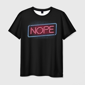 Мужская футболка 3D с принтом Nope   neon в Кировске, 100% полиэфир | прямой крой, круглый вырез горловины, длина до линии бедер | Тематика изображения на принте: 