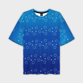 Мужская футболка oversize 3D с принтом Синие котики и белые лапки в Кировске,  |  | Тематика изображения на принте: 