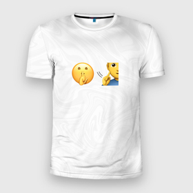 Мужская футболка 3D Slim с принтом Мьюнинг эмодзи в Петрозаводске, 100% полиэстер с улучшенными характеристиками | приталенный силуэт, круглая горловина, широкие плечи, сужается к линии бедра | Тематика изображения на принте: 