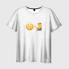 Мужская футболка 3D с принтом Мьюнинг эмодзи в Петрозаводске, 100% полиэфир | прямой крой, круглый вырез горловины, длина до линии бедер | Тематика изображения на принте: 