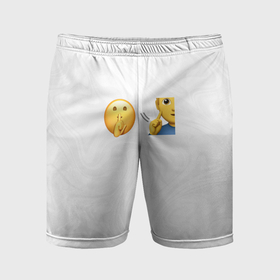 Мужские шорты спортивные с принтом Мьюнинг эмодзи в Петрозаводске,  |  | Тематика изображения на принте: 