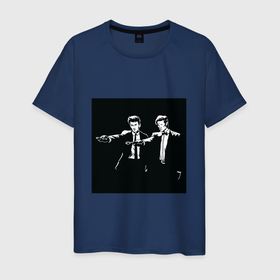 Мужская футболка хлопок с принтом Два доктора в Екатеринбурге, 100% хлопок | прямой крой, круглый вырез горловины, длина до линии бедер, слегка спущенное плечо. | 