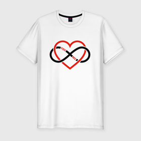Мужская футболка хлопок Slim с принтом Бесконечная любовь в Новосибирске, 92% хлопок, 8% лайкра | приталенный силуэт, круглый вырез ворота, длина до линии бедра, короткий рукав | 
