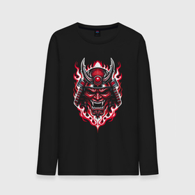 Мужской лонгслив хлопок с принтом Samurai mask demon в Екатеринбурге, 100% хлопок |  | Тематика изображения на принте: 