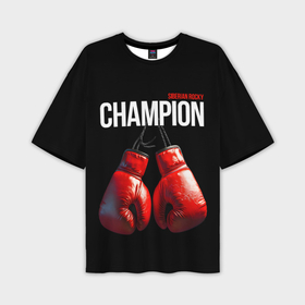 Мужская футболка oversize 3D с принтом Siberian Rocky Champion в Екатеринбурге,  |  | Тематика изображения на принте: 