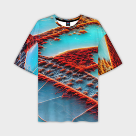 Мужская футболка oversize 3D с принтом Крыло стрекозы крупная текстура в Новосибирске,  |  | 