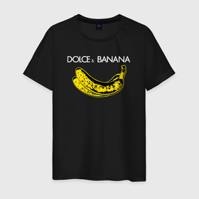 Мужская футболка хлопок с принтом Dolce Banana в Курске, 100% хлопок | прямой крой, круглый вырез горловины, длина до линии бедер, слегка спущенное плечо. | 