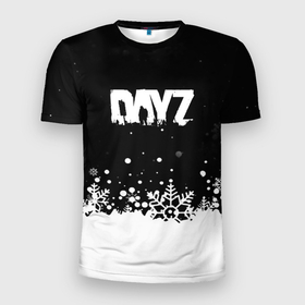Мужская футболка 3D Slim с принтом Dayz снежинки в Курске, 100% полиэстер с улучшенными характеристиками | приталенный силуэт, круглая горловина, широкие плечи, сужается к линии бедра | 