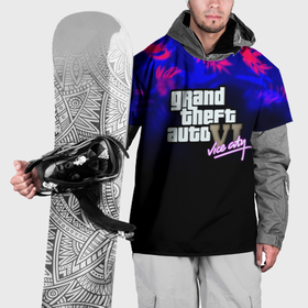 Накидка на куртку 3D с принтом GTA  vice city tropic game в Кировске, 100% полиэстер |  | Тематика изображения на принте: 