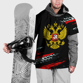 Накидка на куртку 3D с принтом Герб РФ краски патриотический в Новосибирске, 100% полиэстер |  | 