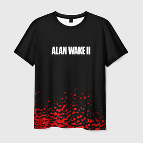 Мужская футболка 3D с принтом Alan wake писатель гейм краски в Белгороде, 100% полиэфир | прямой крой, круглый вырез горловины, длина до линии бедер | 