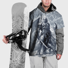 Накидка на куртку 3D с принтом The Witcher and dragon   hand drawn style в Белгороде, 100% полиэстер |  | 
