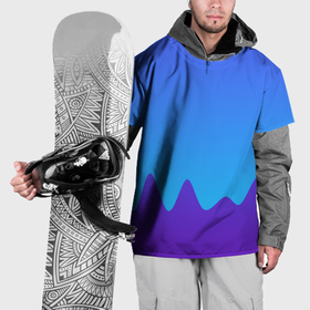 Накидка на куртку 3D с принтом Голубой градиент с абстрактной волной в Белгороде, 100% полиэстер |  | Тематика изображения на принте: 
