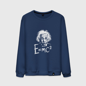 Мужской свитшот хлопок с принтом Альберт Эйнштейн с формулой относительности в Санкт-Петербурге, 100% хлопок |  | Тематика изображения на принте: 
