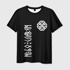 Мужская футболка 3D с принтом Славянское небо символ , 100% полиэфир | прямой крой, круглый вырез горловины, длина до линии бедер | 
