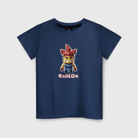 Детская футболка хлопок с принтом Коварный герой роблокс в Курске, 100% хлопок | круглый вырез горловины, полуприлегающий силуэт, длина до линии бедер | Тематика изображения на принте: 