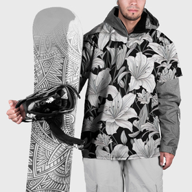 Накидка на куртку 3D с принтом Таинственные лилии в Новосибирске, 100% полиэстер |  | 