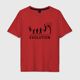 Мужская футболка хлопок Oversize с принтом Эволюция баскетболиста, баскетбол в Белгороде, 100% хлопок | свободный крой, круглый ворот, “спинка” длиннее передней части | Тематика изображения на принте: 