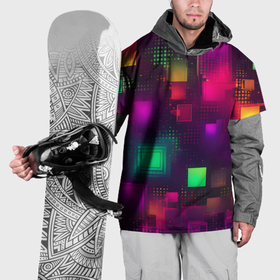 Накидка на куртку 3D с принтом Разноцветные квадраты и точки в Екатеринбурге, 100% полиэстер |  | Тематика изображения на принте: 