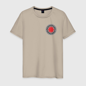 Мужская футболка хлопок с принтом Red Hot Chili Peppers эмблема в Белгороде, 100% хлопок | прямой крой, круглый вырез горловины, длина до линии бедер, слегка спущенное плечо. | Тематика изображения на принте: 