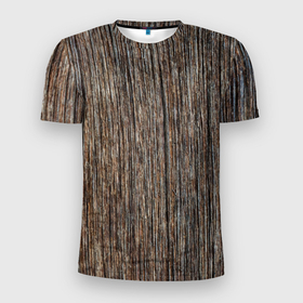 Мужская футболка 3D Slim с принтом Текстура ствола дерева в Белгороде, 100% полиэстер с улучшенными характеристиками | приталенный силуэт, круглая горловина, широкие плечи, сужается к линии бедра | 