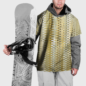 Накидка на куртку 3D с принтом Золотистый волнистый в Петрозаводске, 100% полиэстер |  | 
