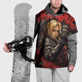 Накидка на куртку 3D с принтом Edward Elric   Fullmetal Alchemist в Курске, 100% полиэстер |  | 