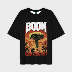 Мужская футболка oversize 3D с принтом Boom   Doom в Санкт-Петербурге,  |  | Тематика изображения на принте: 