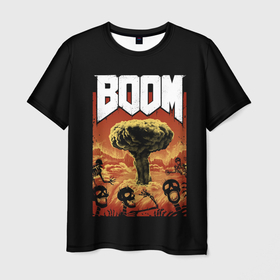 Мужская футболка 3D с принтом Boom   Doom в Белгороде, 100% полиэфир | прямой крой, круглый вырез горловины, длина до линии бедер | 