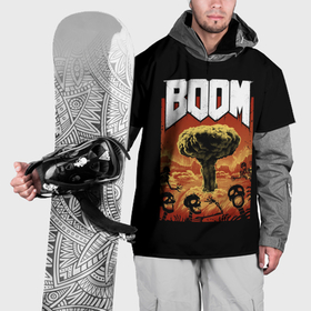 Накидка на куртку 3D с принтом Boom   Doom в Новосибирске, 100% полиэстер |  | 