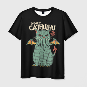 Мужская футболка 3D с принтом The call of cathulhu в Екатеринбурге, 100% полиэфир | прямой крой, круглый вырез горловины, длина до линии бедер | Тематика изображения на принте: 