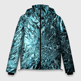 Мужская зимняя куртка 3D с принтом Эффект жидкого стекла бирюзовый в Новосибирске, верх — 100% полиэстер; подкладка — 100% полиэстер; утеплитель — 100% полиэстер | длина ниже бедра, свободный силуэт Оверсайз. Есть воротник-стойка, отстегивающийся капюшон и ветрозащитная планка. 

Боковые карманы с листочкой на кнопках и внутренний карман на молнии. | 