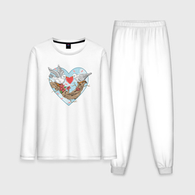 Мужская пижама с лонгсливом хлопок с принтом Влюблённые голубки в Екатеринбурге,  |  | 