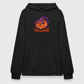 Худи SuperOversize хлопок с принтом Halloween праздник в городе Новоалтайск, 70% хлопок, 30% полиэстер, мягкий начес внутри | карман-кенгуру, эластичная резинка на манжетах и по нижней кромке, двухслойный капюшон
 | 