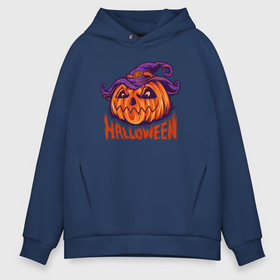 Мужское худи Oversize хлопок с принтом Halloween праздник в городе Новоалтайск, френч-терри — 70% хлопок, 30% полиэстер. Мягкий теплый начес внутри —100% хлопок | боковые карманы, эластичные манжеты и нижняя кромка, капюшон на магнитной кнопке | Тематика изображения на принте: 