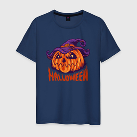 Мужская футболка хлопок с принтом Halloween праздник в Курске, 100% хлопок | прямой крой, круглый вырез горловины, длина до линии бедер, слегка спущенное плечо. | 