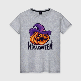 Женская футболка хлопок с принтом Праздник Halloween в городе Новоалтайск, 100% хлопок | прямой крой, круглый вырез горловины, длина до линии бедер, слегка спущенное плечо | 
