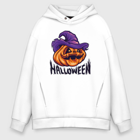 Мужское худи Oversize хлопок с принтом Праздник Halloween в городе Новоалтайск, френч-терри — 70% хлопок, 30% полиэстер. Мягкий теплый начес внутри —100% хлопок | боковые карманы, эластичные манжеты и нижняя кромка, капюшон на магнитной кнопке | Тематика изображения на принте: 