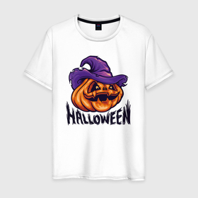 Мужская футболка хлопок с принтом Праздник Halloween в Курске, 100% хлопок | прямой крой, круглый вырез горловины, длина до линии бедер, слегка спущенное плечо. | 